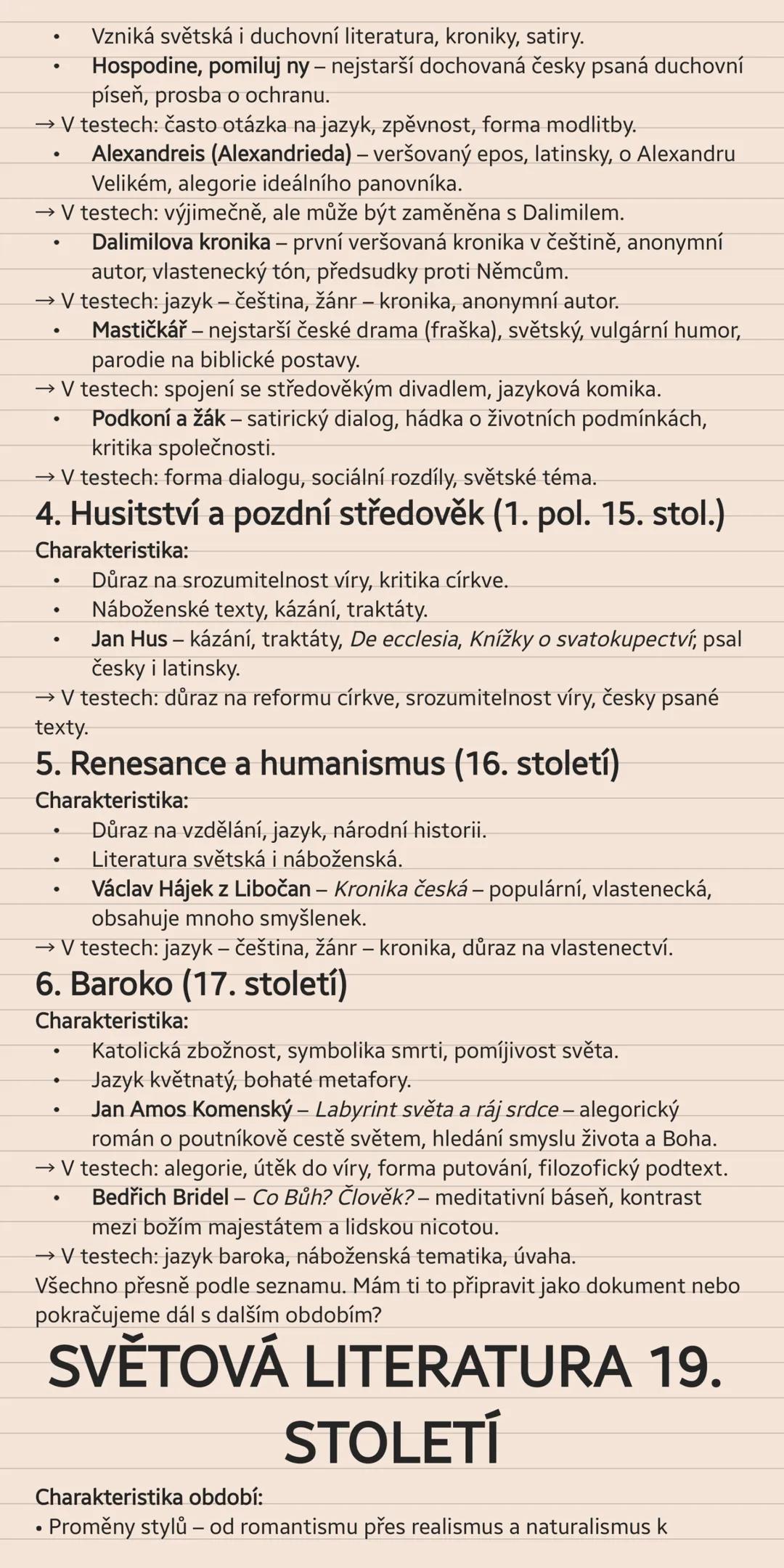 # SVĚTOVÁ LITERATURA DO
KONCE 18. STOLETÍ
1. Starověk (Antika)
Charakteristika:
- Vznik základních literárních žánrů (epos, drama, báseň).