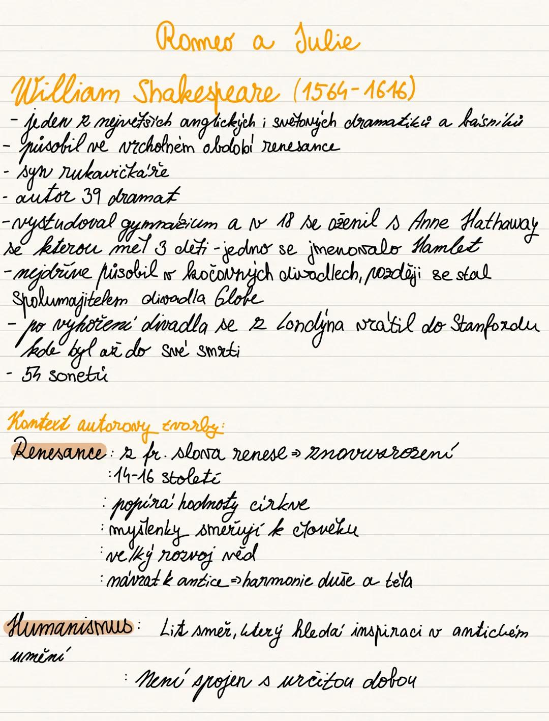 Romeo a Julie
William Shakespeare (1564-1616)
- jeden z nejvetsich anglických i svetových dramatiků a baisníků
- působil ve vrcholném období