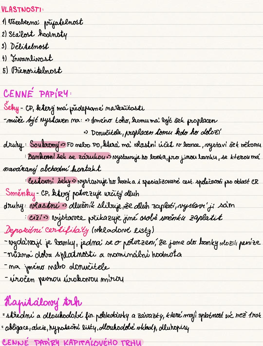 Finanční trh
=> stretáva se zde nabilka a poptávka po penězích.
> v ČR tento trh řídí ČNB
charakteristika finančního trhu
členění finančního