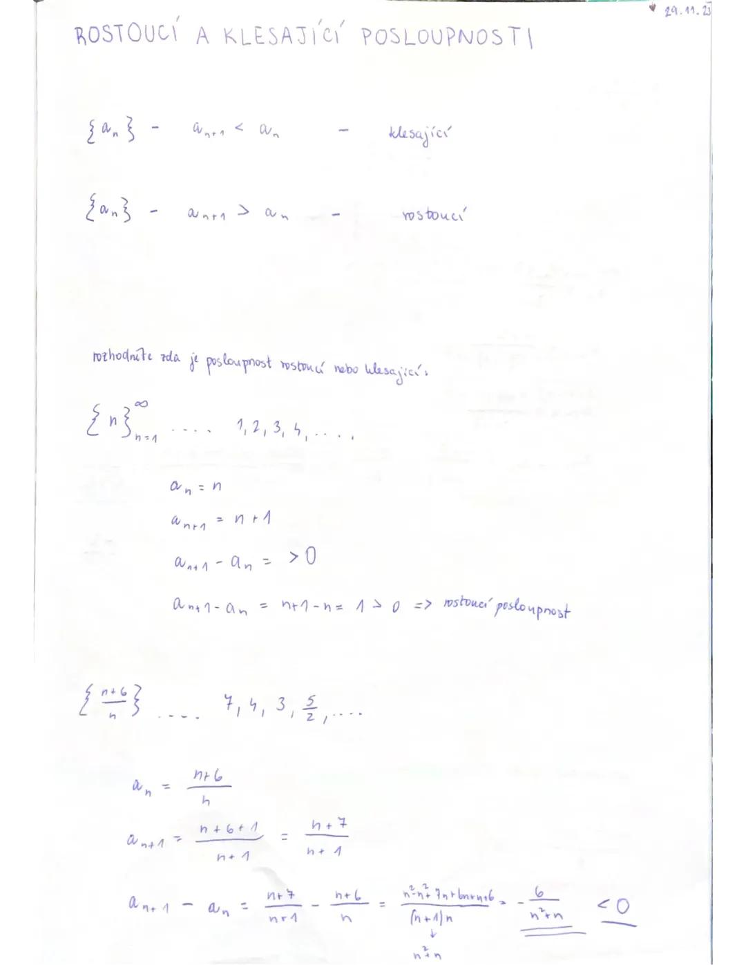 POSLOUPNOST
- aritmeticka posloupnost → přičítání
- geometricka posloupnost → násobení
- Fibonacciho posloupnost → 1,1,2,3,5,8,13,21,...
4