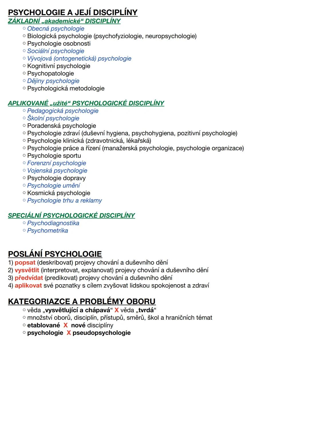 PŘEDMĚT PSYCHOLOGIE
Ψ = duše, mysl = věda o duši (dušeslovi)
duševní = psychický jev
osoba, osobnost - Ψ = věda o člověku
duševní život - Ψ