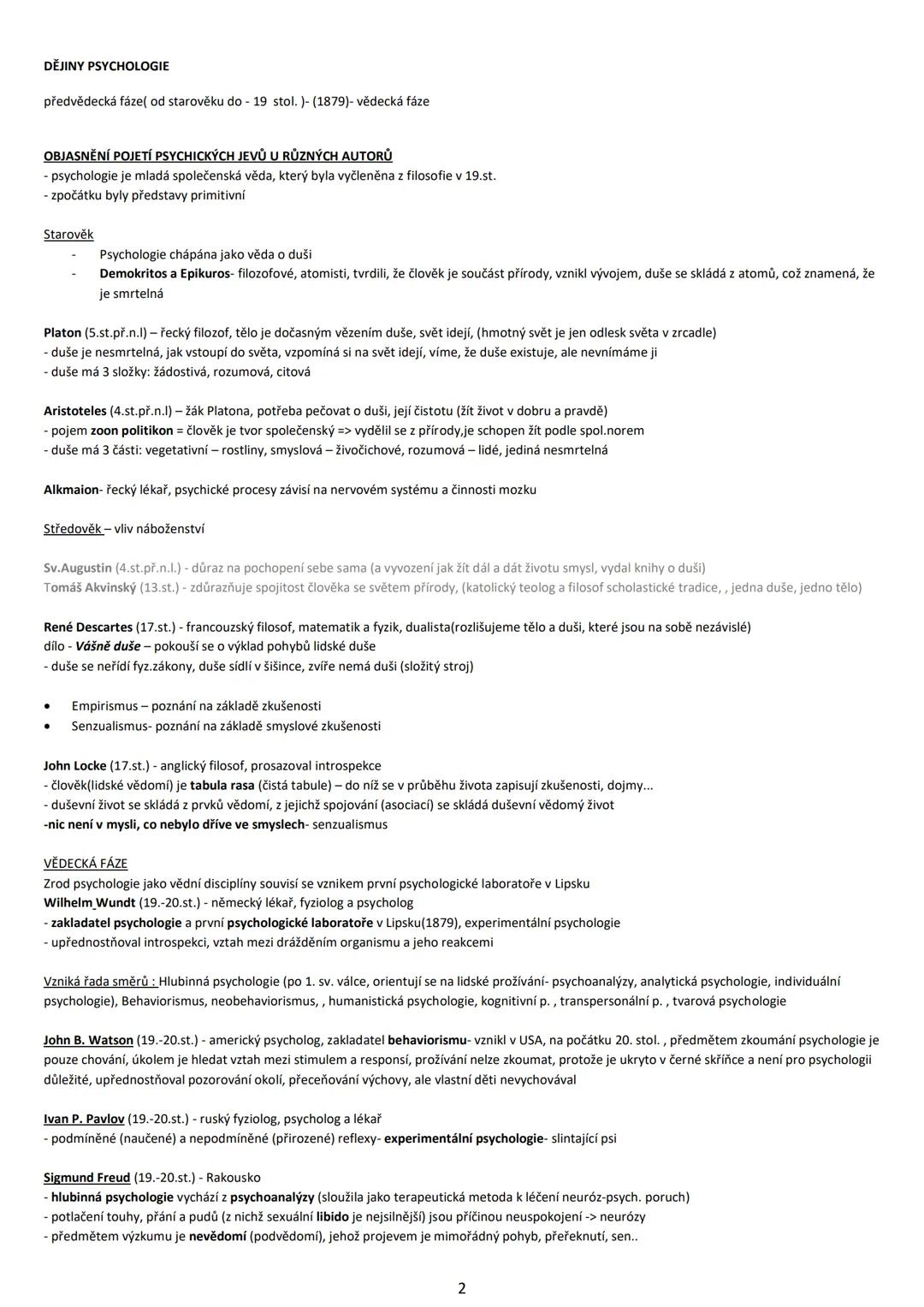 1.Předmět psychologie a význam psychologických poznatků, vznik
a historický vývoj psychiky, determinace lidské psychiky
Pojem a předmět psyc