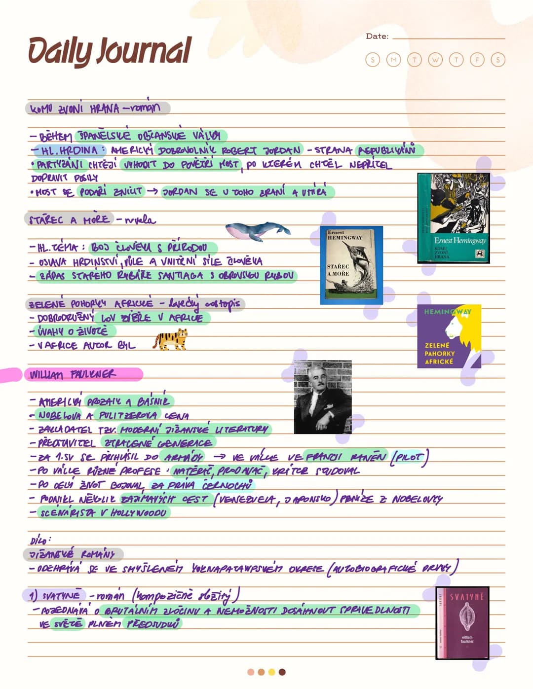 Daily Journal
Date:
ZTRACENA GENERICE
- NEDOVÁZALI SE VYROVNAT S VÁLEČNÝMI ZÁŽITKY V 1SV
PATŘÍ SEM: E.M.REMARQUE
E.HEMINGWAY
W. FAULKNER
ERI