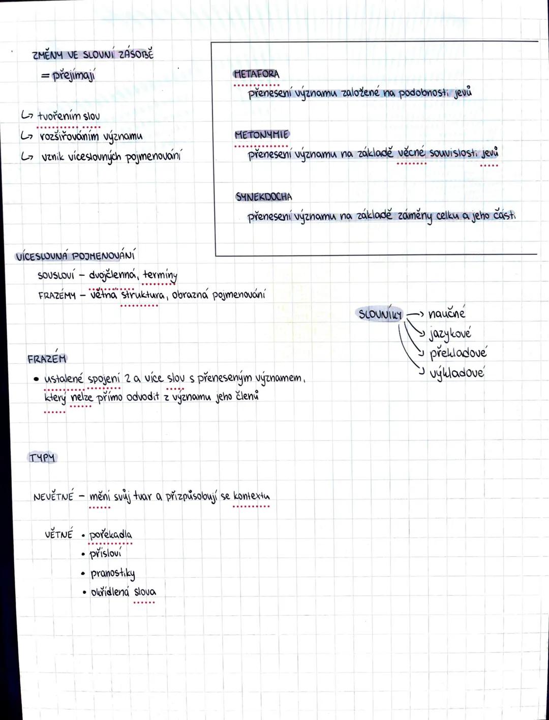 LEXIKOLOGIE
nauka o slovní zásobě
SLOVO (základ slovní zásoby)
FORMA
VÝZNAM
- SLOVA
- VĚCNÝ
- VÍCESLOVNÁ POJMENOVÁNÍ
-MLUVNICKÝ
SOUSLOVI
FRA