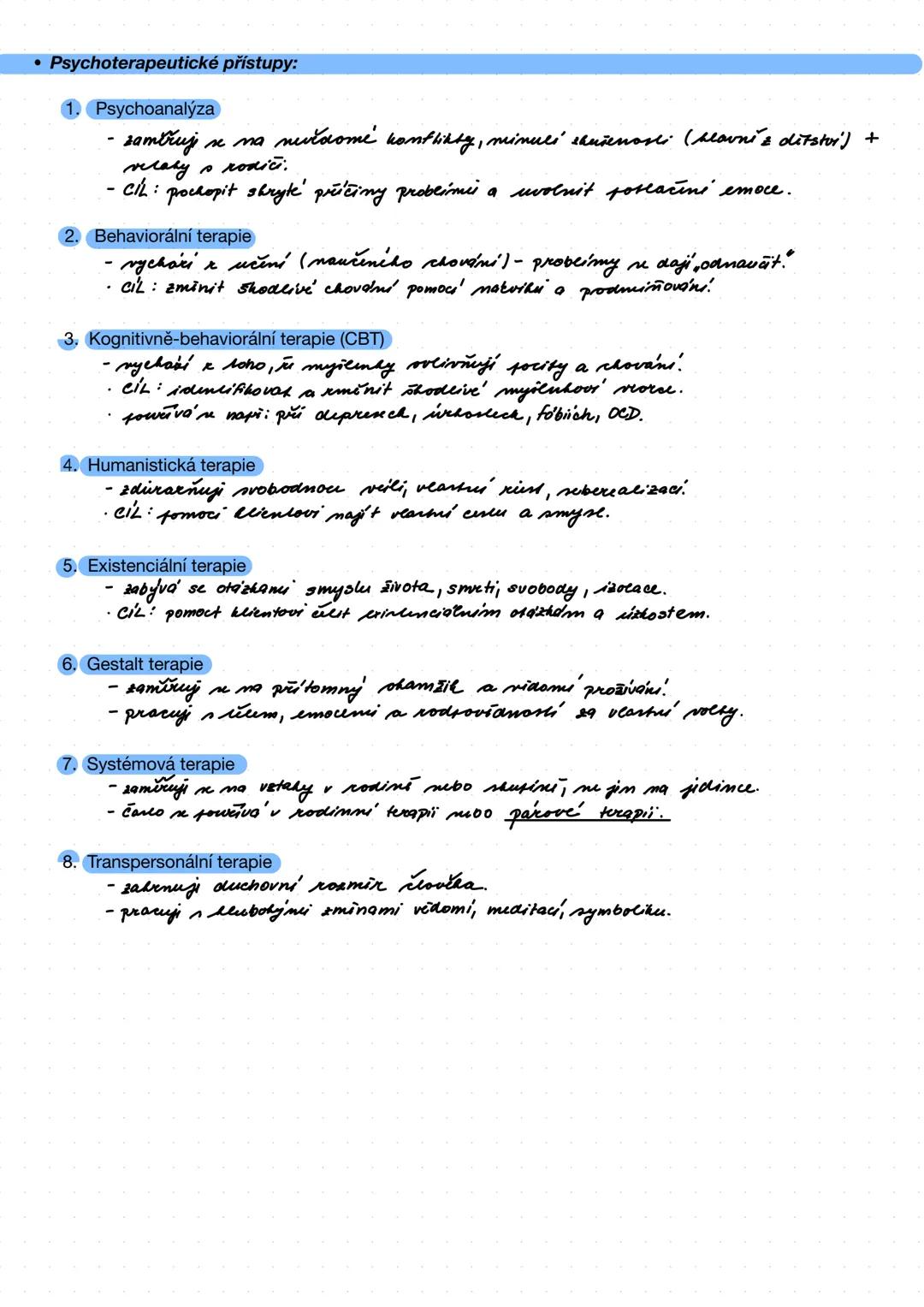 PSYCHOLOGIE Transpersonální psychologie
- směr psychologie, která se zabývá zkušenostmi
přesahující běžné vědomí → transpersonálními stavy →