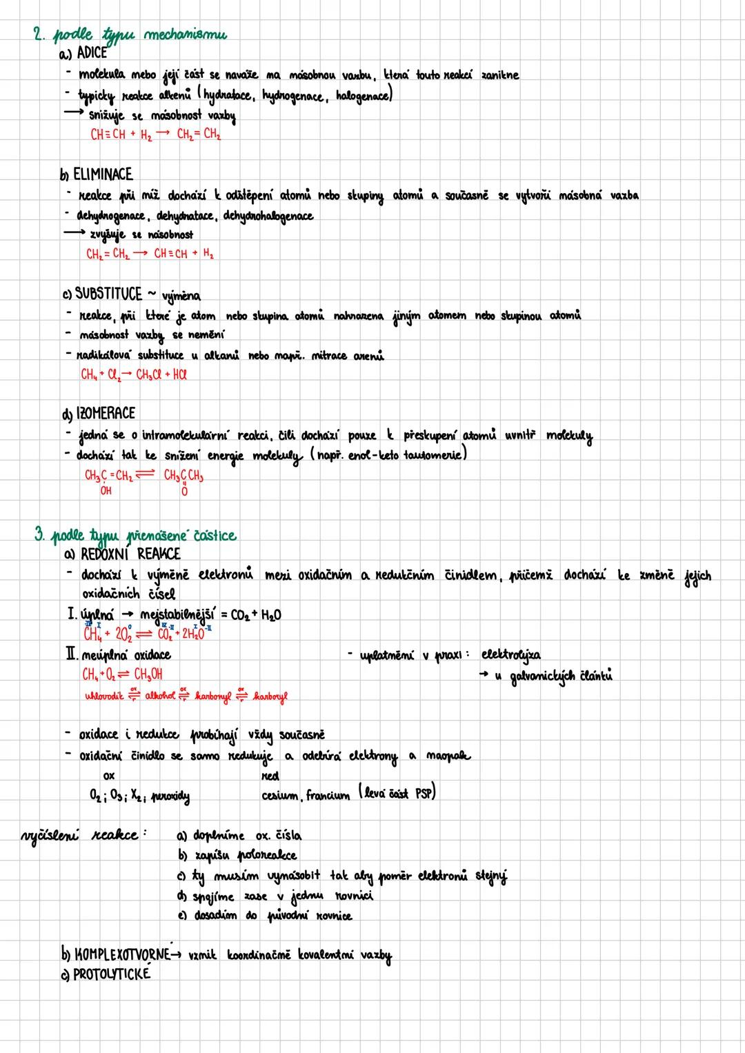 Chemické reakce
(druhy, význam, chemická kinetika, termochemie)
chemické rovnováhy
= děj, při kterém v molekulách reagujících látek dochází