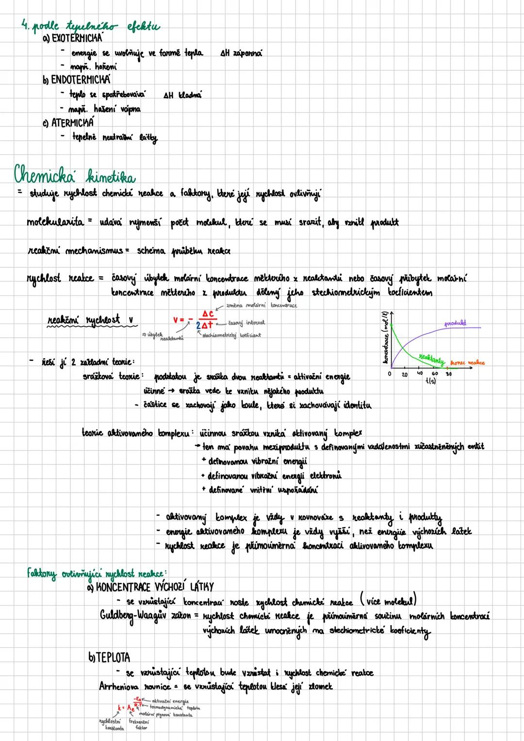 Chemické reakce
(druhy, význam, chemická kinetika, termochemie)
chemické rovnováhy
= děj, při kterém v molekulách reagujících látek dochází