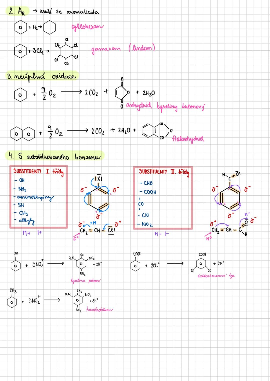 Aromatické uhlovodíky, heterocyklické sl.
= cyklické uhlovodíky s delokalizovaným systémem π elektronů
Se místo Ar
podmínky 1. molekula je n