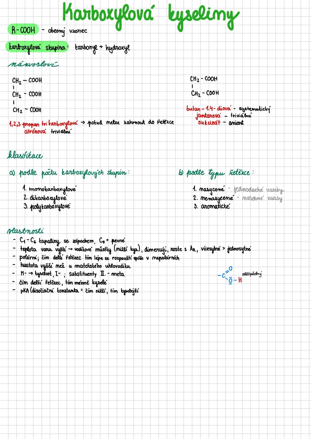 Maturitní otázka z chemie - Karboxyly