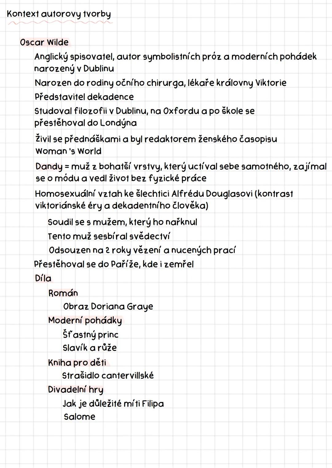Obraz Doriana Graye
Oscar Wilde
Literární a obecně kulturní kontext
Vláda královny Viktorie
Pokrok techniky a průmyslu
Moderní umělecké směr