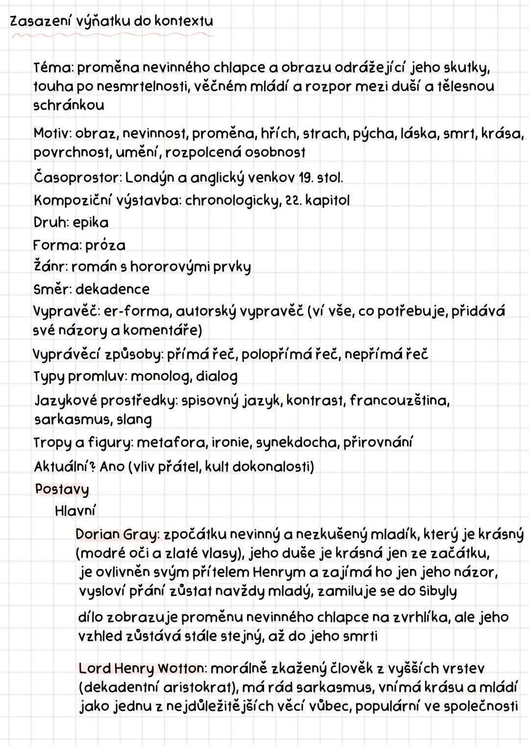 Obraz Doriana Graye
Oscar Wilde
Literární a obecně kulturní kontext
Vláda královny Viktorie
Pokrok techniky a průmyslu
Moderní umělecké směr