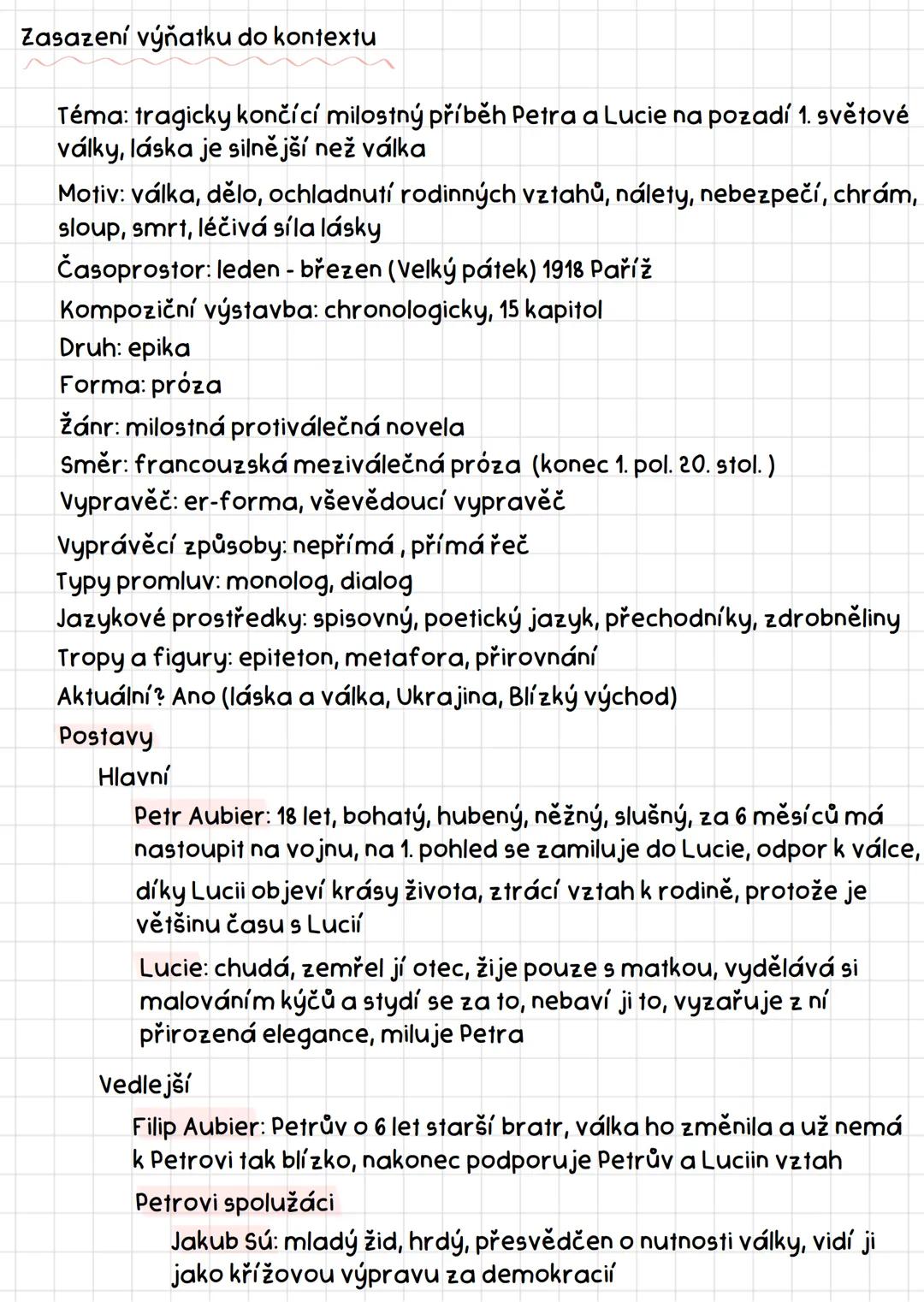 --- OCR Start ---
Petr a Lucie
Romain Rolland
Literární a obecně kulturní kontext
Období po 1. světové válce
Protiválečná literatura 20. sto