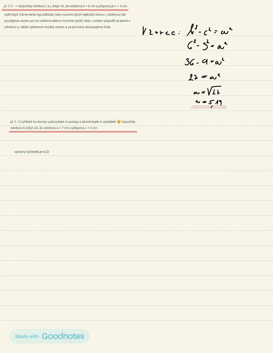 # Pythagorova věta
co to je?
je to jedna z nejdůležitějších vět v geometrii! Platí pro pravoúhlý trojúhelník
vzorec: $a^2 + b^2 = c^2$