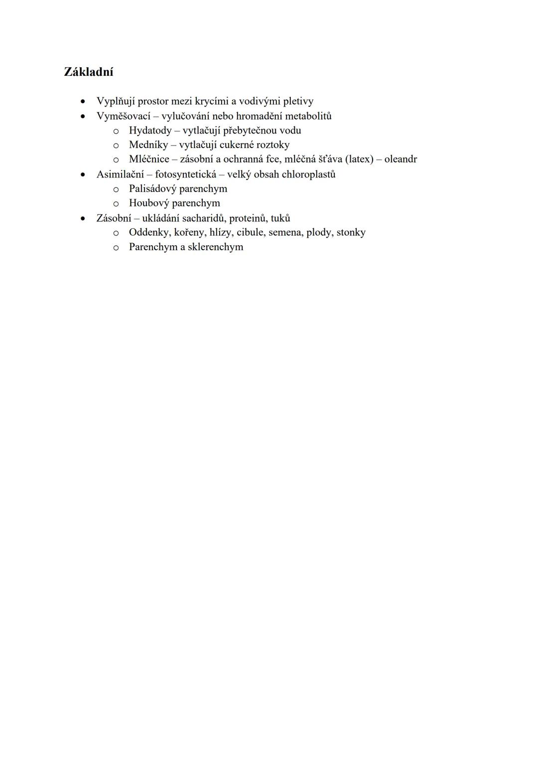 2. Rostlinná pletiva
1 OSNOVA
• Definice rostlinného pletiva
• Rozdělení pletiv podle tvaru buněk a tloušťky buněčné stěny
○ Parenchym
○ Pro