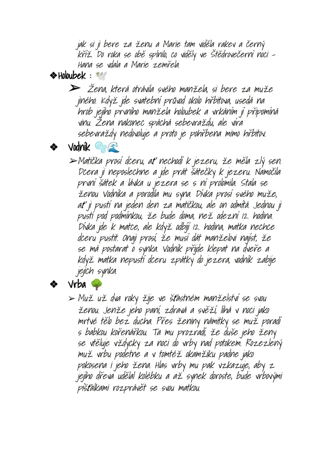 ## Kytice - Karel Jaromír Erben :
### Kytice:
➤ Děti přicházejí na hrob mé nedávno zesnulé matky. Matce bylo
lito dětí a tak se její duše