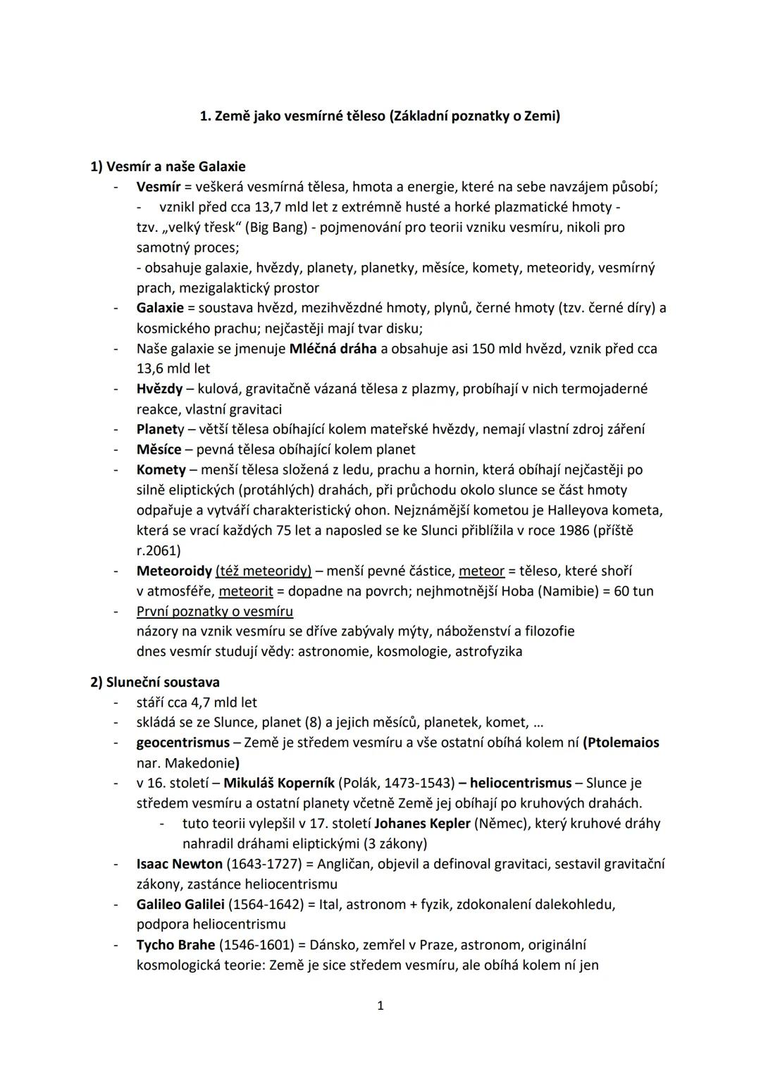 Země jako vesmírné těleso