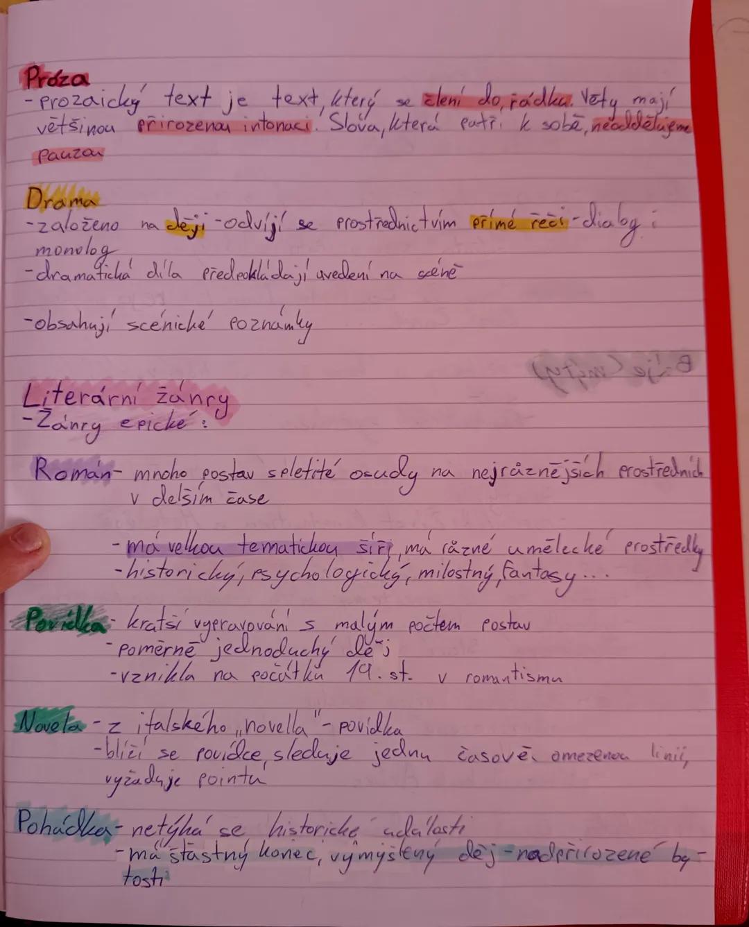 Próza
-Prozaický text je text, který se člení do řádku. Vety mají
většinou přirozenou intonaci. Slova, která patří k sobě, neoddělujeme
Pauz