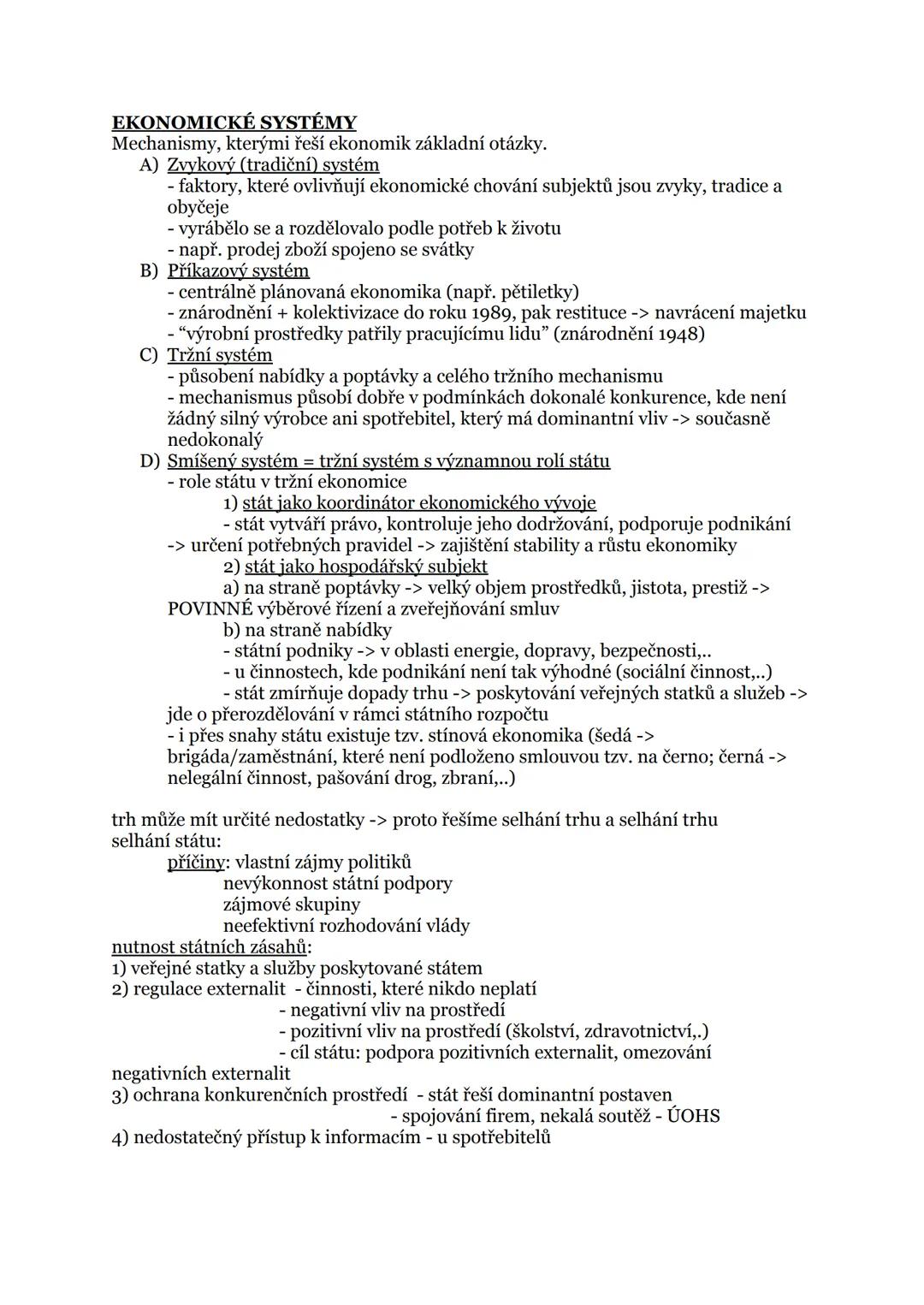 # 1. PODSTATA FUNGOVÁNÍ
TRŽNÍ EKONOMIKY
ZÁKLADNÍ EKONOMICKÉ POJMY
Ekonomika je oblast lidské činnosti, která se zabývá výrobou, prodejem a
