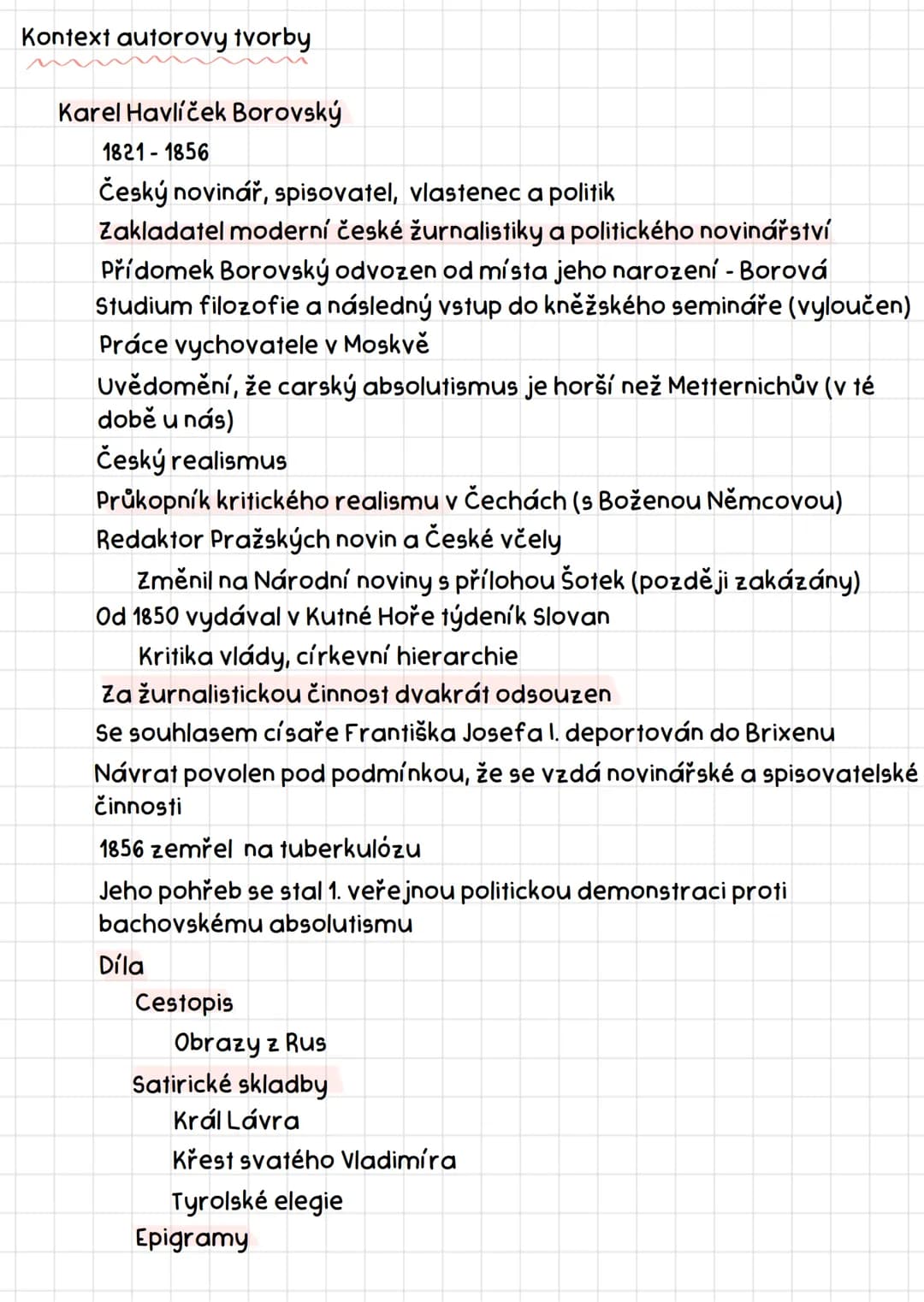 # Král Lávra
Karel Havlíček Borovský
Literární a obecně kulturní kontext
Bachův absolutismus
Rakousko-uhersko se po porážce revolucí vra