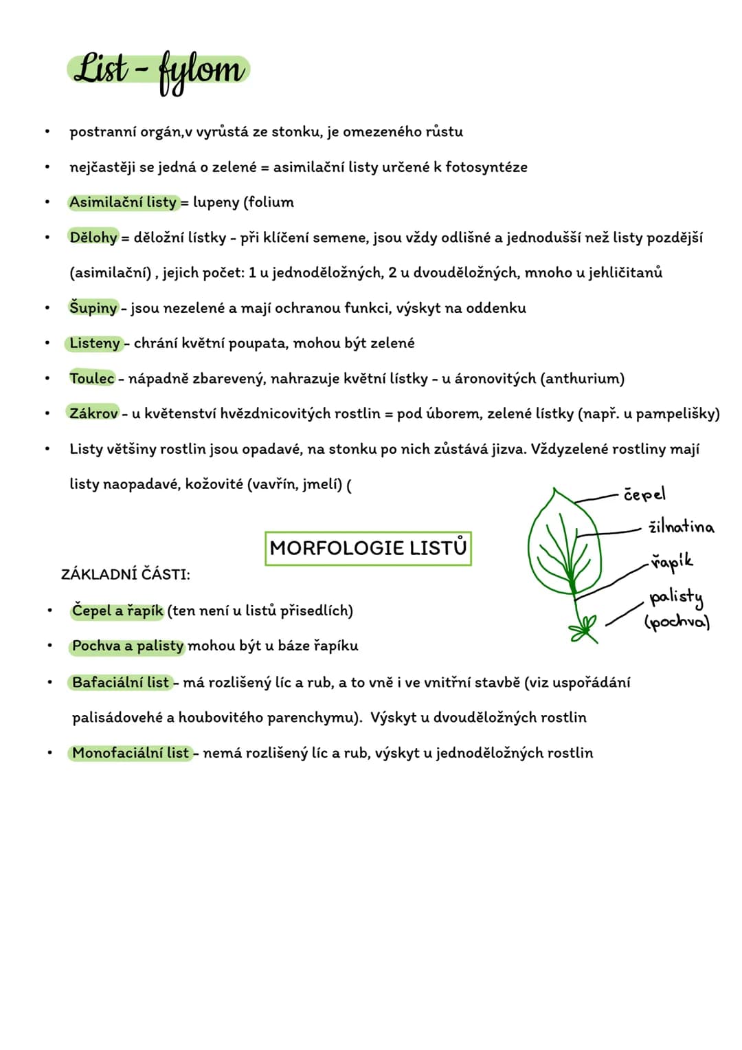 # Stavba rostlinného těla
- Rostlinná morfologie (vnější stavba)
- Rostlinná anatomie (vnitřní stavba)
Stavbení hierarchie:
Reprodukční
(