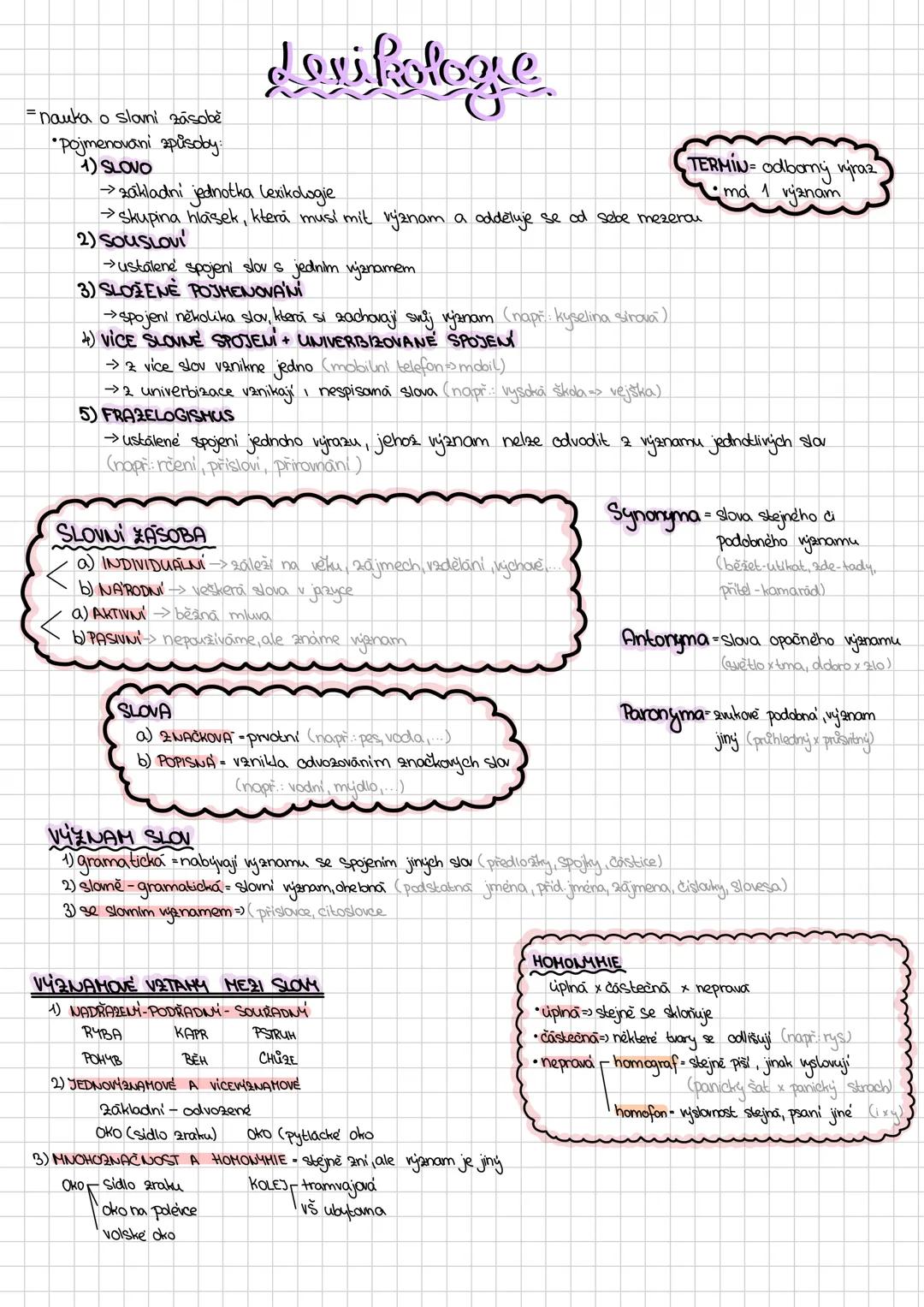 Lexikologie - gramatika