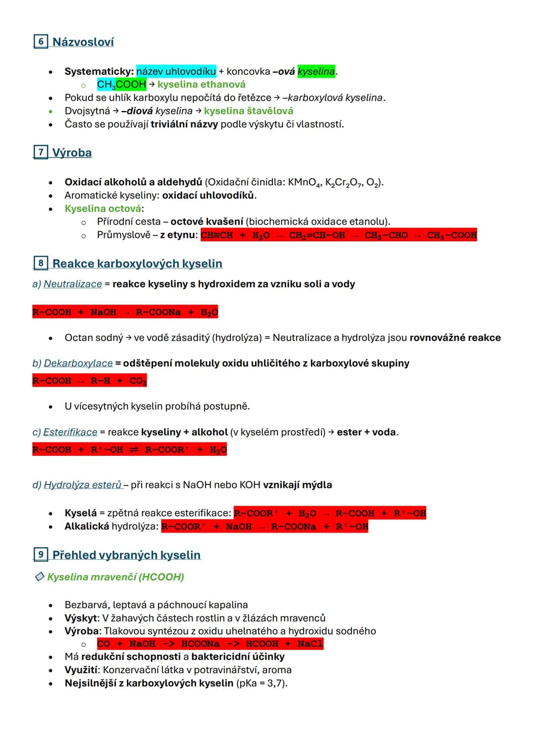 # KARBOXYLOVÉ KYSELINY
1 Obecná charakteristika
- = Kyslíkaté deriváty uhlovodíků, obsahující karboxylovou skupinu -COOH.
- Karboxylová sk