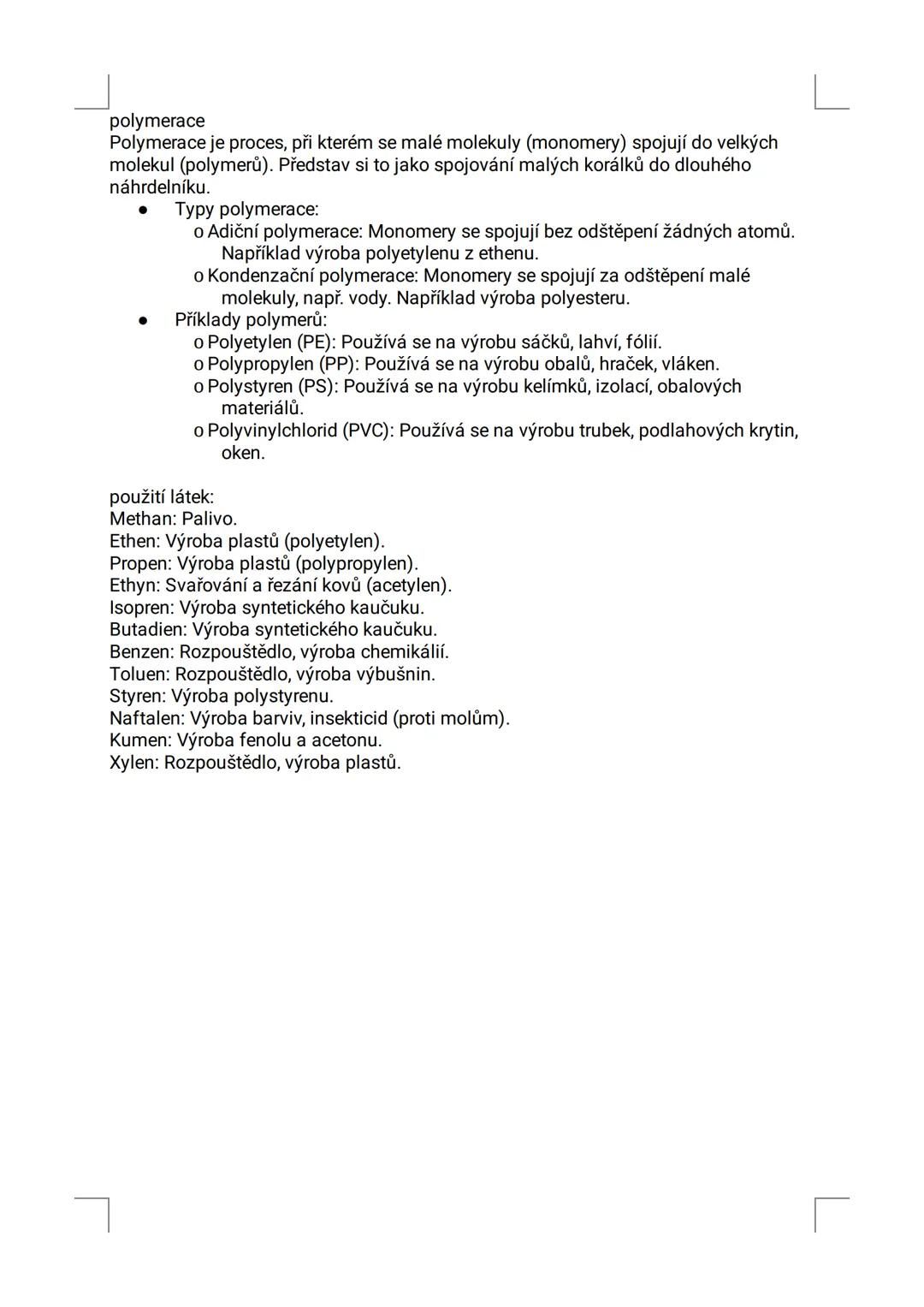 # UHLOVODÍKY
## ALKANY
- nasycené acyklické (alifatické) uhlovodíky s jednoduchými vazbami mezi atomy
uhlíku v řetězci
- jen o-vazby
- obe
