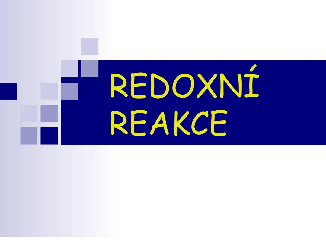 Chemie redoxní reakce
