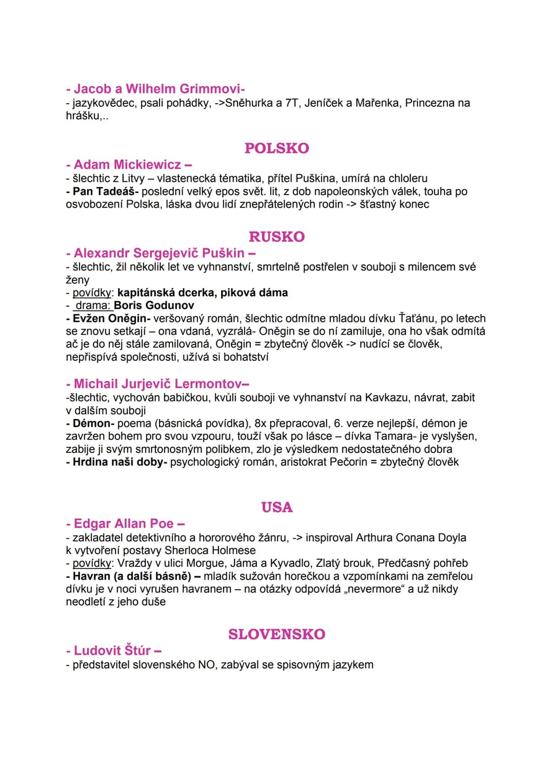 # ROMANTISMUS
= umělecký směr na přelomu 18.-19. století, navazuje na preromantismus
- důraz na emocionální a intuitivní poznání
- rozpor,