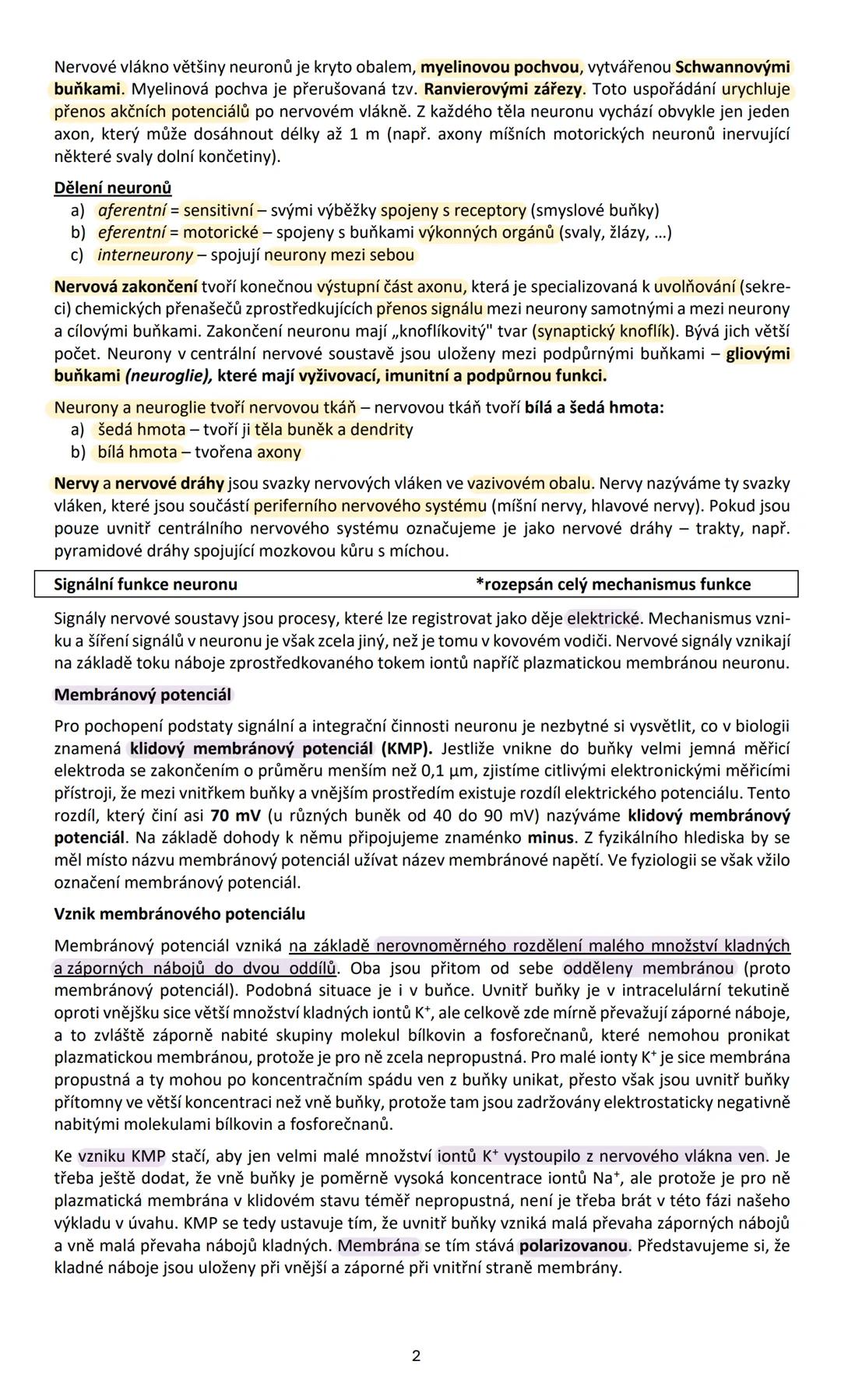 # NERVOVÁ SOUSTAVA (systema nervosum)
Nervová soustava ovládá přímo nebo nepřímo činnost všech orgánů v těle, vytváří chování
organismu a k