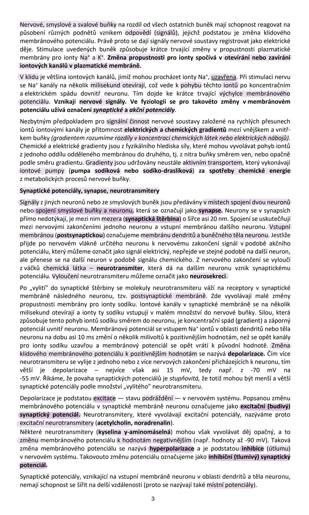 # NERVOVÁ SOUSTAVA (systema nervosum)
Nervová soustava ovládá přímo nebo nepřímo činnost všech orgánů v těle, vytváří chování
organismu a k