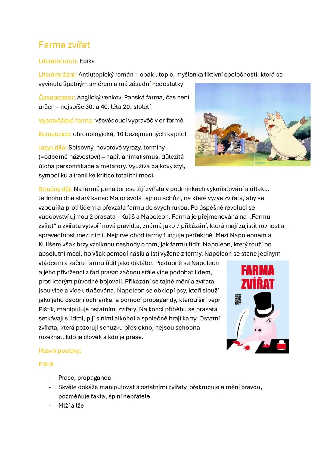 # Farma zvírat
George Orwell-rok vydání 1945
Autor:
- George Orwell (1903-1950)
- Narodil se v Indii, zemřel v Londýně
- Vlastním jménem Er