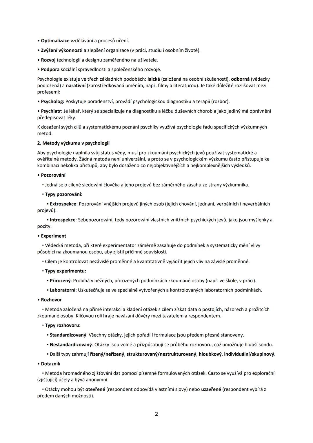 # Maturitní otázka č. 1 Předmět psychologie
1. Vymezení psychologie
Psychologie představuje klíčovou vědní disciplínu, jejímž cílem je sys