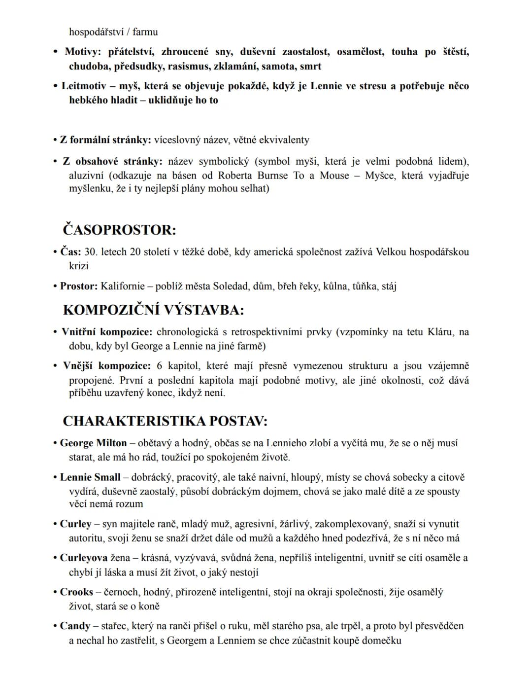 # O myších a lidech– rozbor
LITERÁRNĚ HISTORICKÝ KONTEXT
ČASOVÉ VYMEZENÍ:
* 1. polovina 20. stol.
* Mezi 2 světovými válkami
* Před