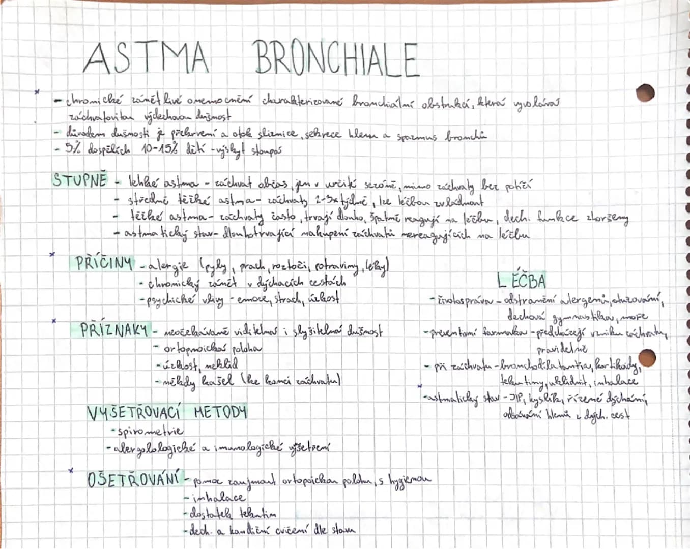# ASTMA BRONCHIALE
- chromické zánětlivé onemocněm churaliterizované branchialní obstrukcí, která vyvolávát záchvatovitan výckchavon dingmos