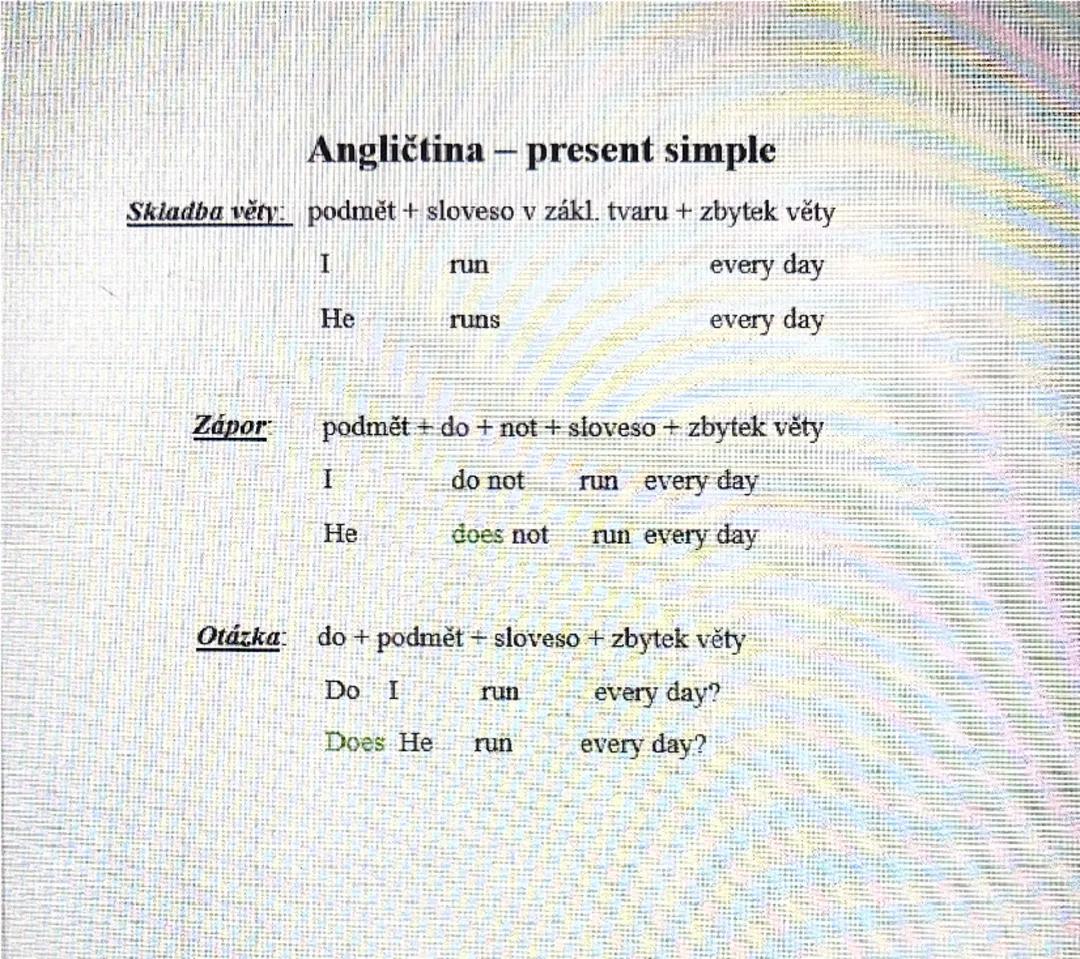 Present simple (přítomný čas prostý)