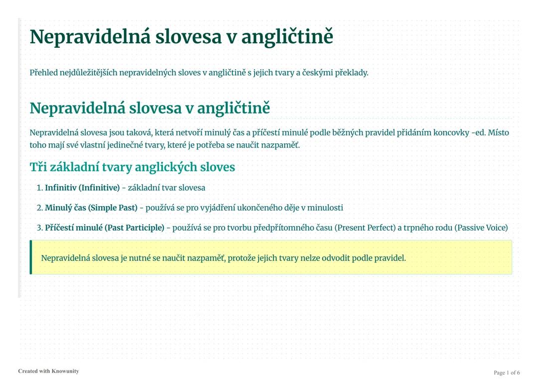 Nepravidelná slovesa v angličtině