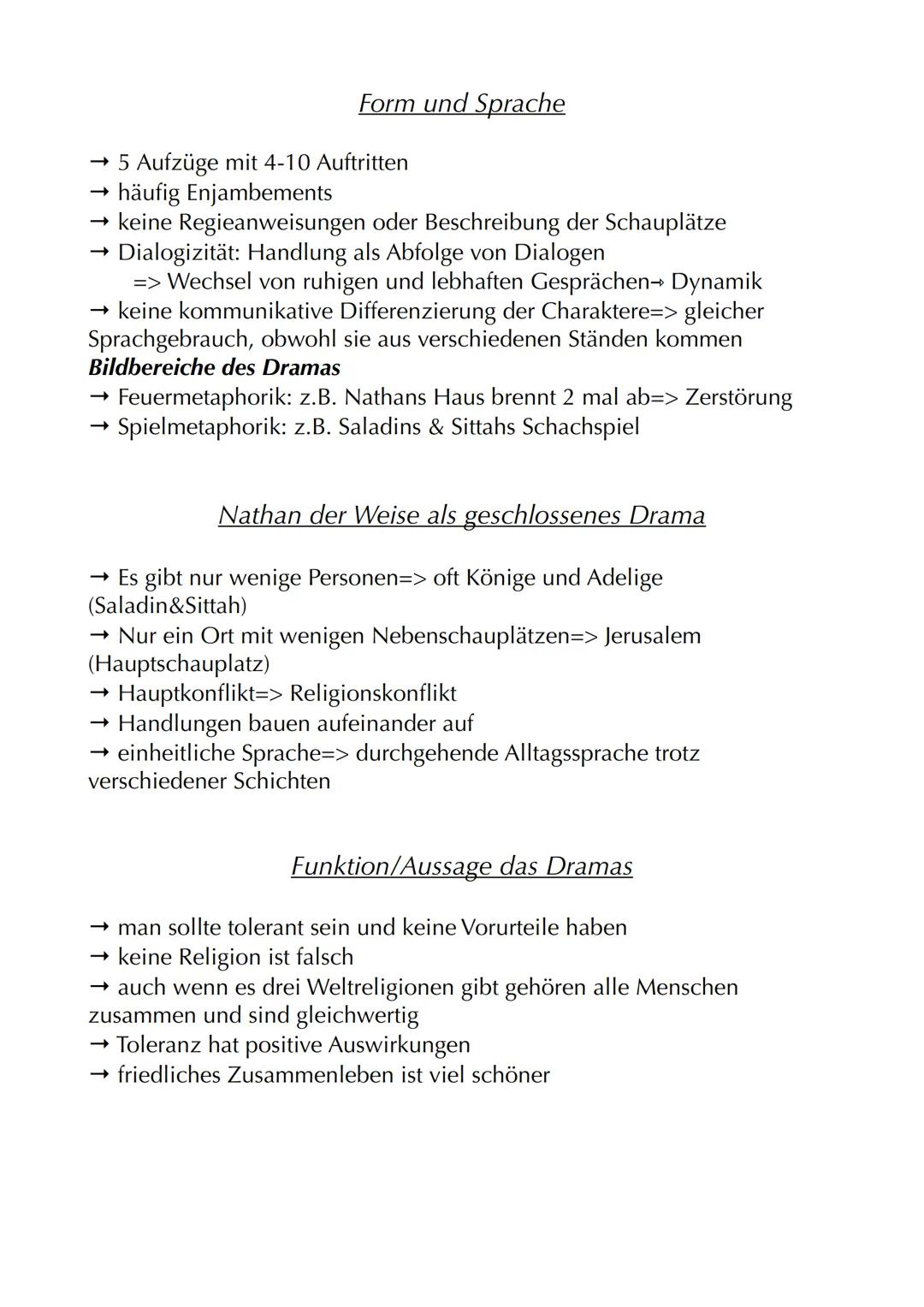 # Nathan der Weise
Autor: Gotthold Ephraim Lessing
Jahr: 1779
Textsorte: Dramatisches Gedicht
Aufbau: 5 Aufzüge/Akte mit jeweiligen Auftrit