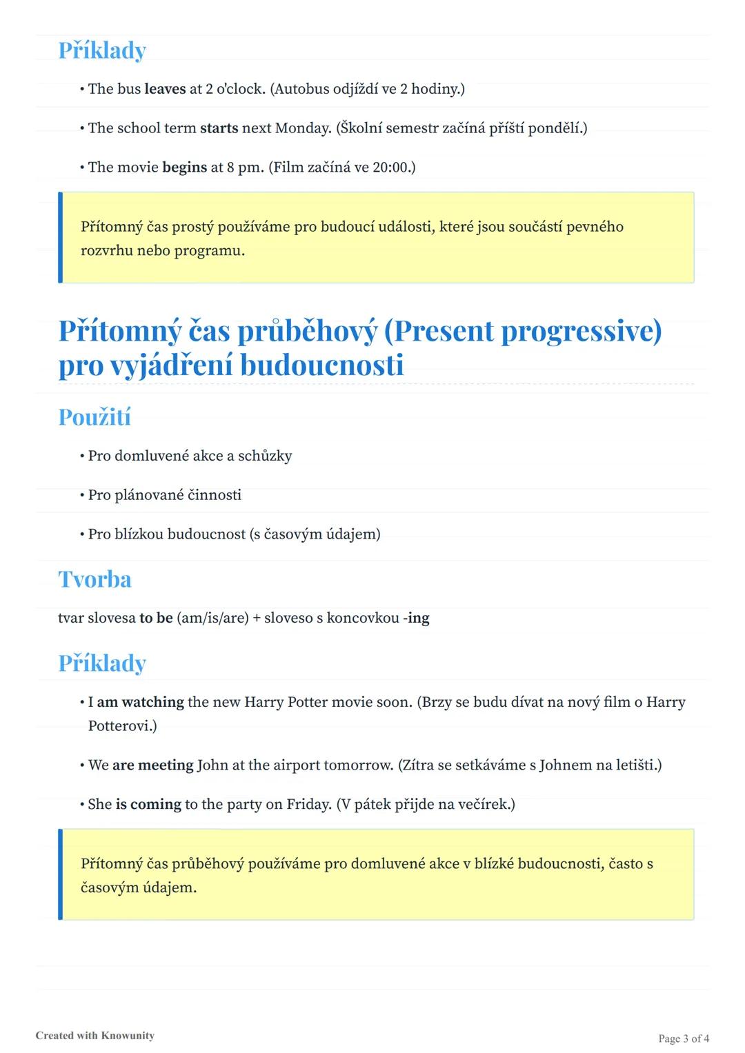 Budoucí časy v angličtině
Přehled čtyř způsobů vyjádření budoucnosti v angličtině: going-to future, will future, přítomný
čas prostý a příto