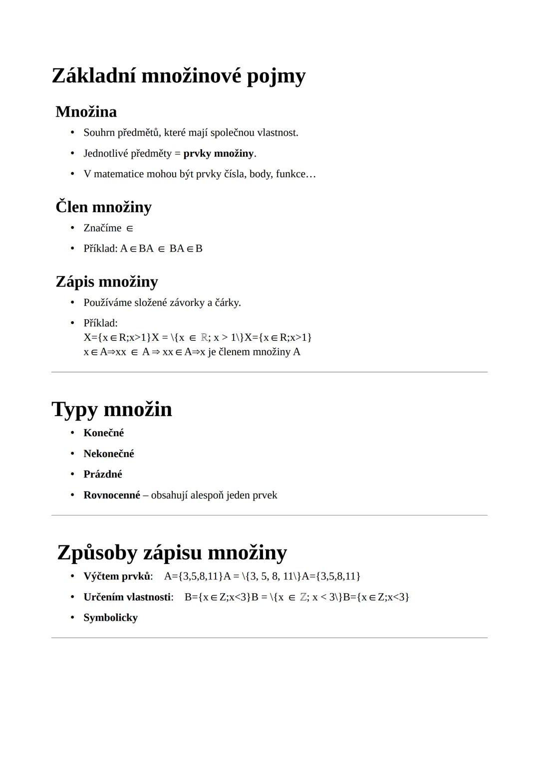 Základní pojmy množin- psané digitálně