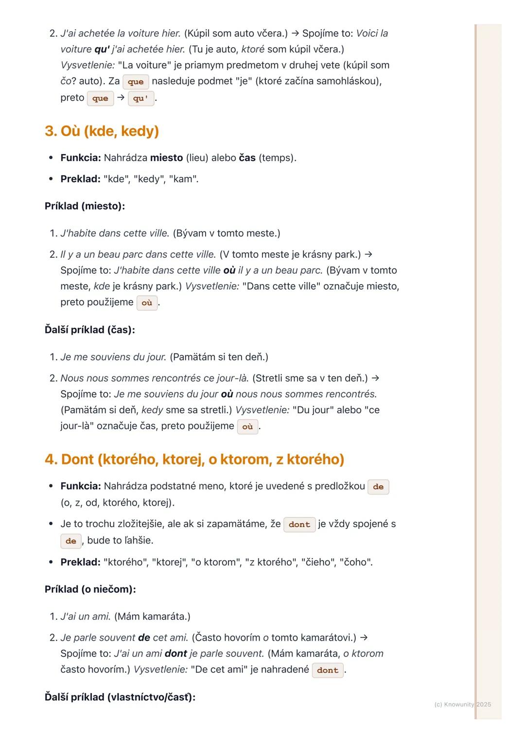 # Vzťažné zámená (qui, que, où,
dont)
Prehľad / Úvod
Dnes sa budeme učiť o vzťažných zámenách vo francúzštine. Sú to super
dôležité slová,