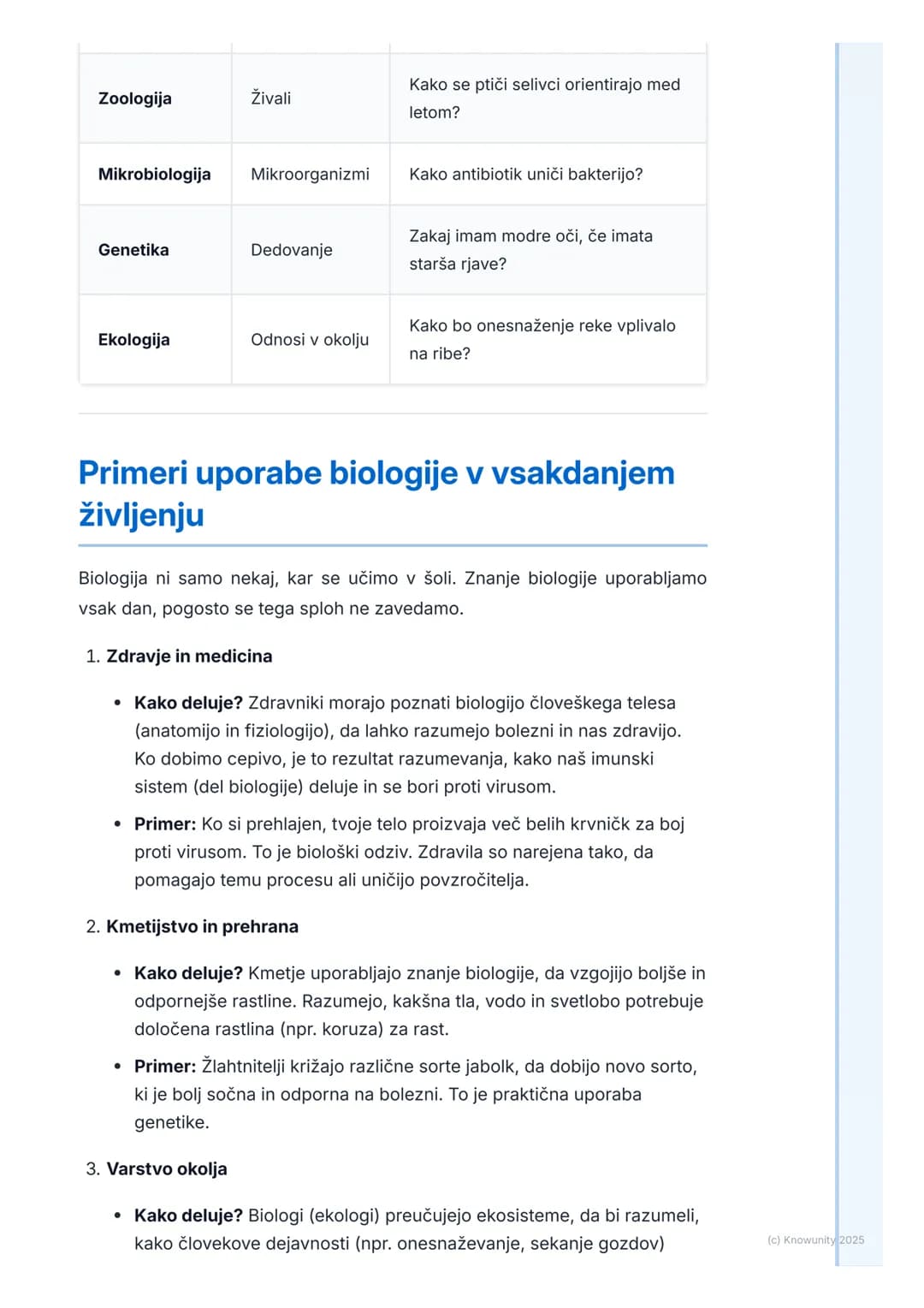 # Kaj je biologija?
Kaj je biologija?
Biologija je naravoslovna veda, ki preučuje življenje in živa bitja. Beseda
izvira iz grščine: bios