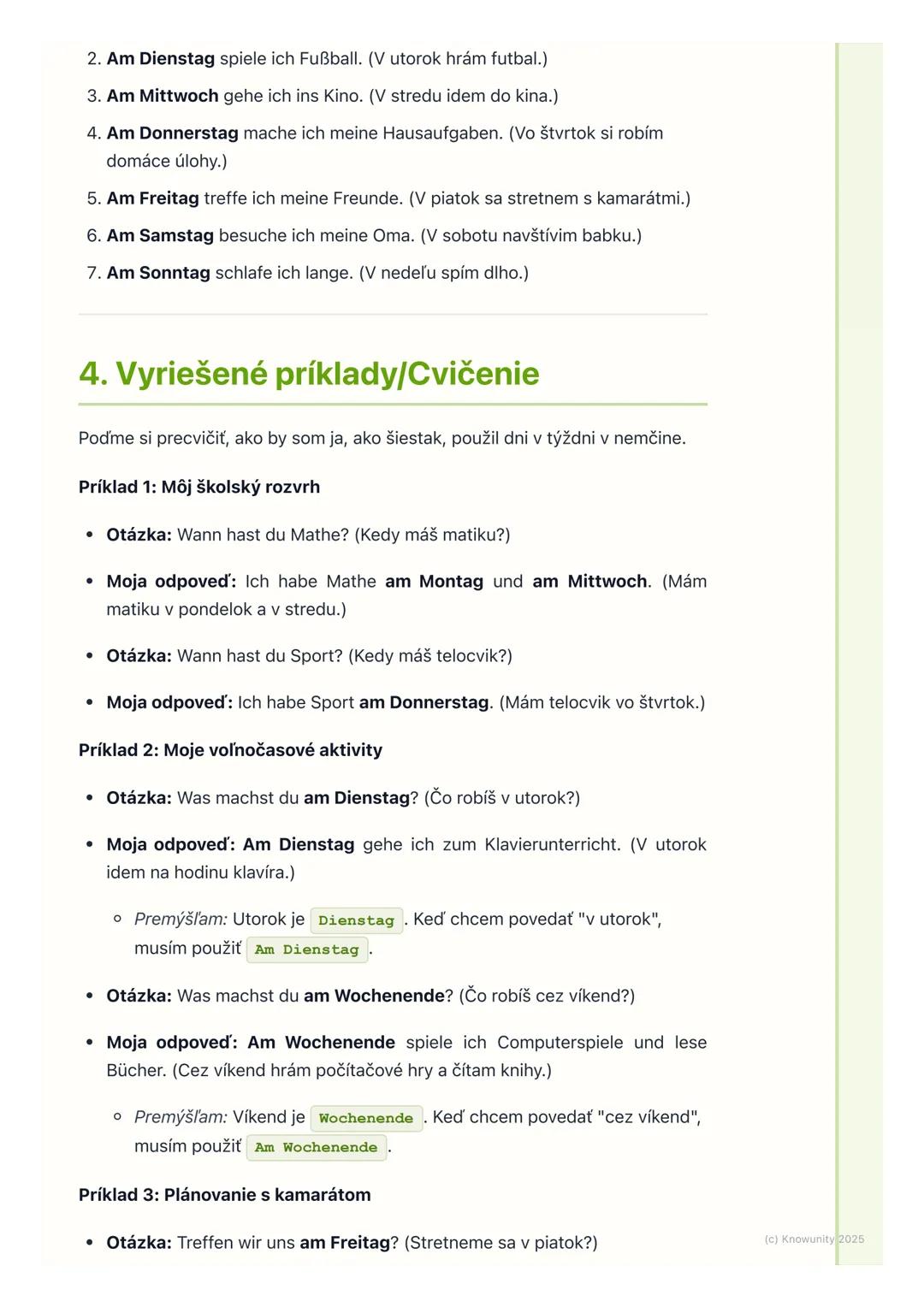 # Dni v týždni
1. Prehľad dní v týždni
Ahojte! Dnes si ideme zopakovať a naučiť sa dni v týždni po nemecky. Je to
super dôležité, lebo v n
