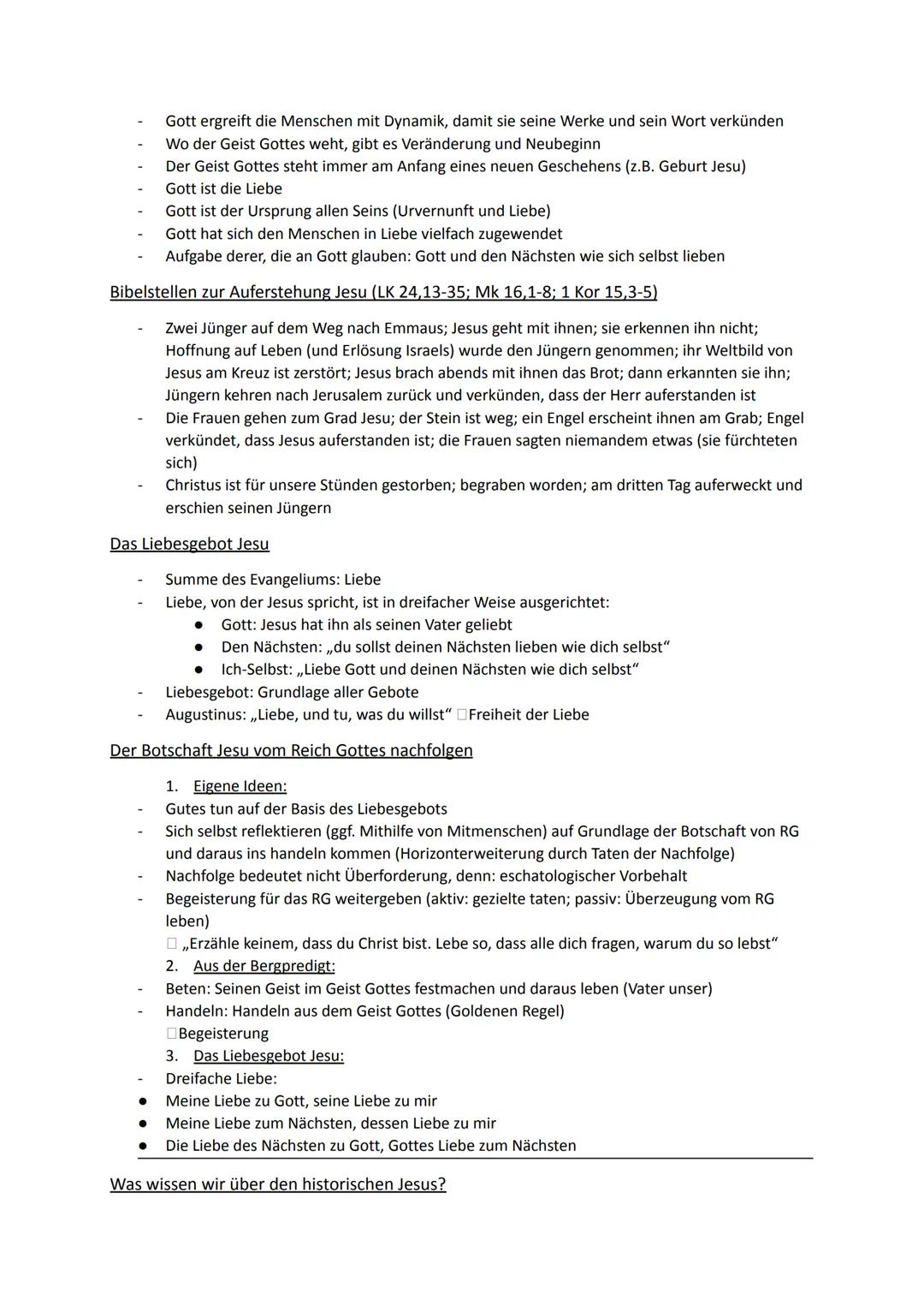 Religion Abiturstoff
Q1: Jesus Christus- das menschgewordene Wort Gottes: Die Reich-Gottes-Botschaft, Die
Auferstehung Jesu (Hoffnung über