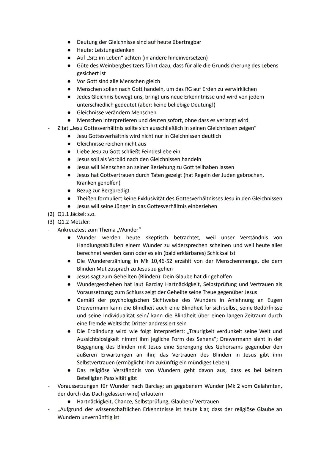 Religion Abiturstoff
Q1: Jesus Christus- das menschgewordene Wort Gottes: Die Reich-Gottes-Botschaft, Die
Auferstehung Jesu (Hoffnung über