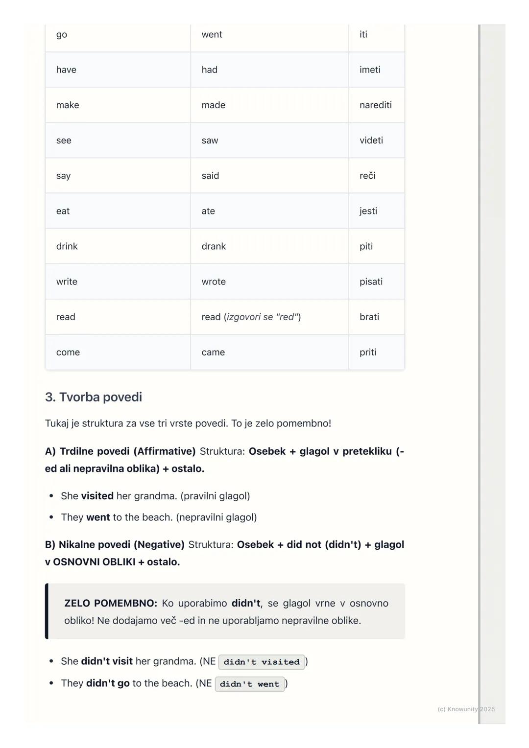 # Pretekli čas (Past Simple)
Pretekli čas: Past Simple
To je čas, ki ga uporabljamo za dejanja, ki so se začela in končala v
preteklosti.