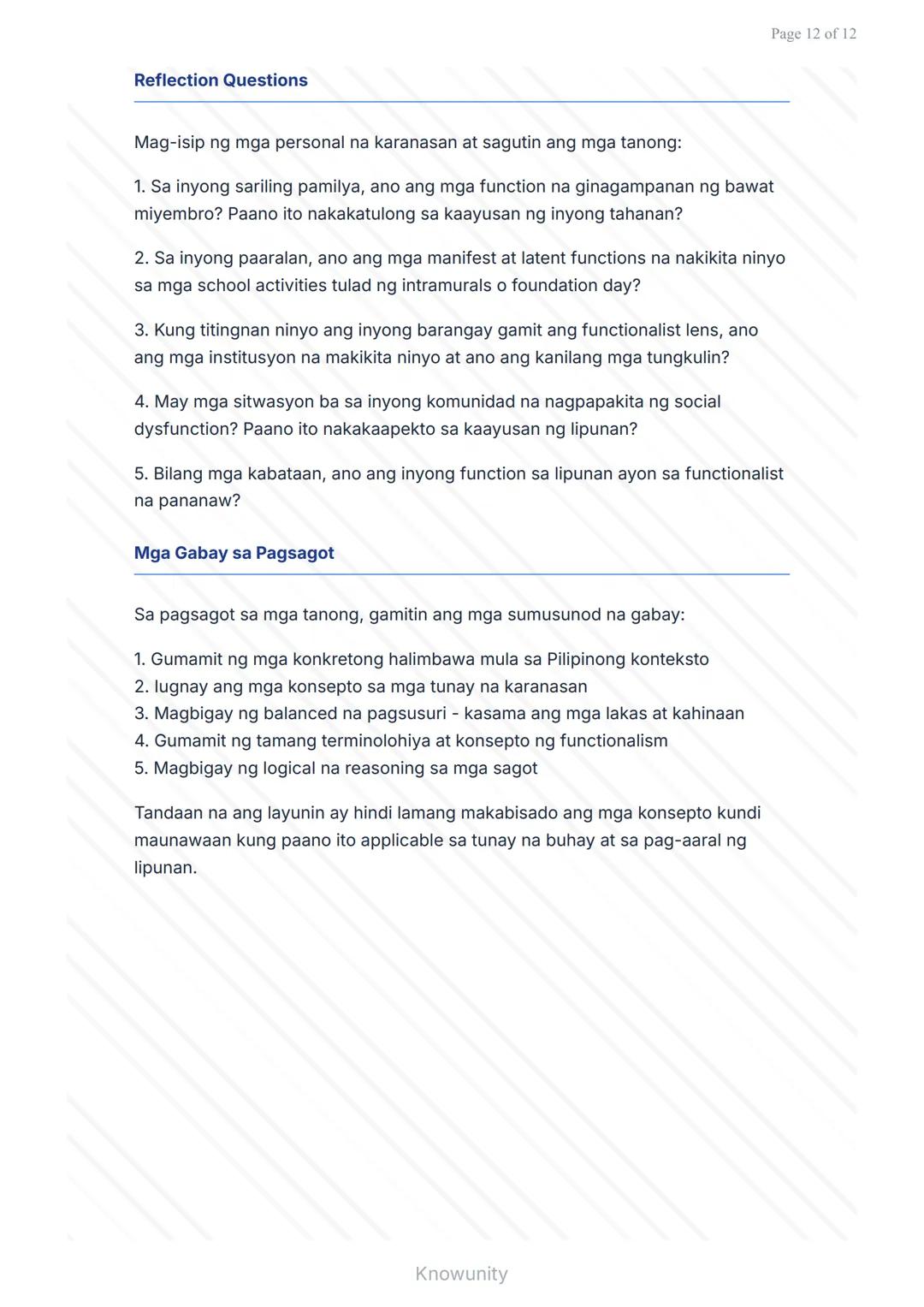 Teoryang Functionalism sa Agham Panlipunan
Pag-aaral ng mga pangunahing kaisipan ng Functionalism
sa lipunan
Mga Layuning Pang-edukasyon
Mai