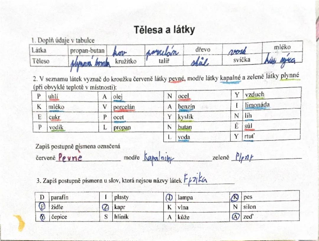 Fyzika- tělesa a látky