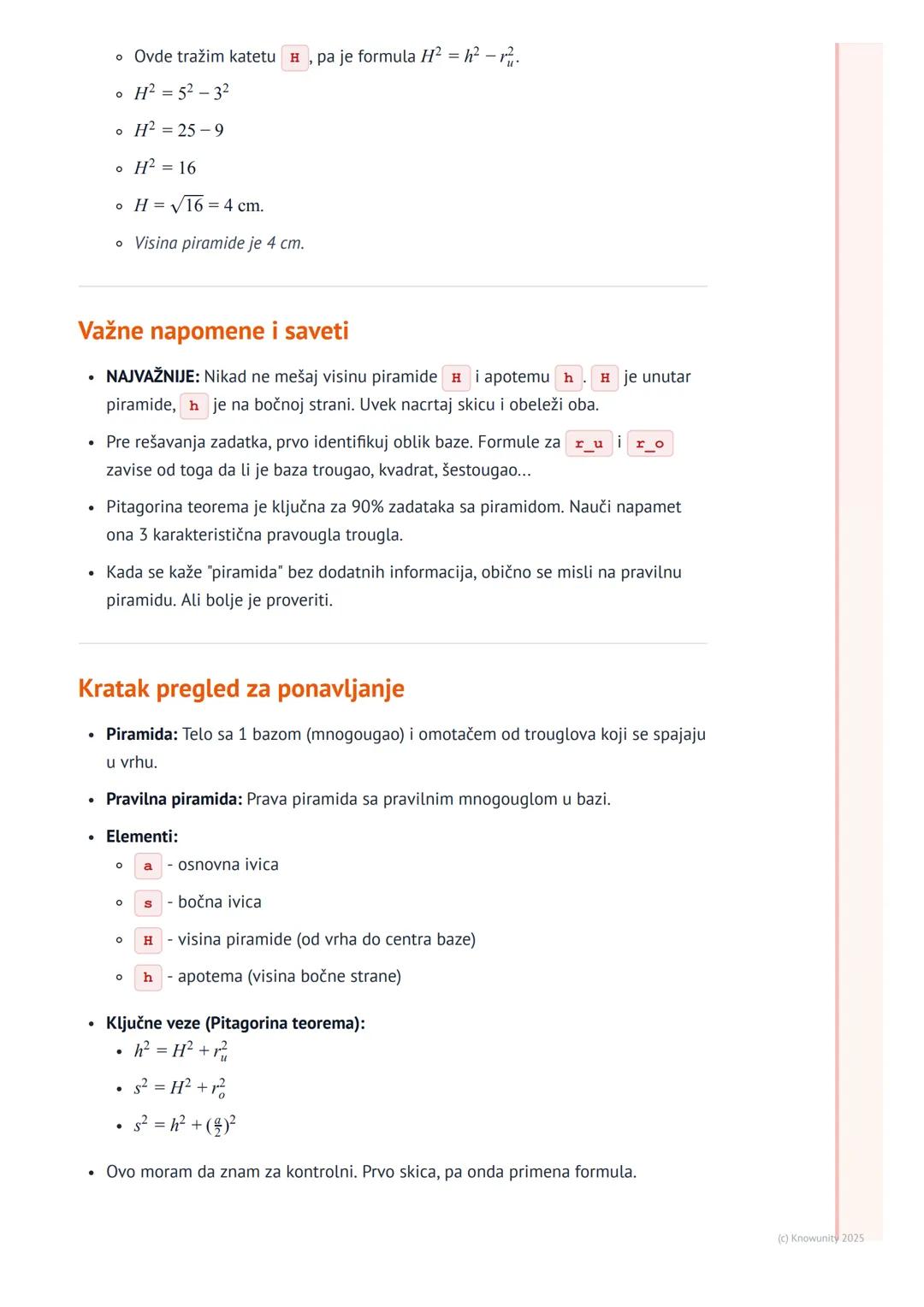 # Piramida
Šta je piramida?
Piramida je geometrijsko telo, tj. poliedar, ograničen jednim mnogouglom (koji se
zove baza ili osnova) i trou