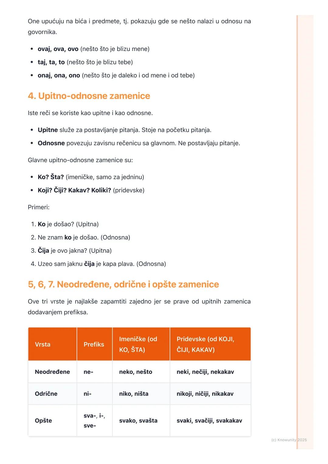 # Zamenice
## Šta su zamenice
Zamenice su promenljive vrste reči. Zovu se tako jer one zamenjuju druge
reči, najčešće imenice, ali i pride